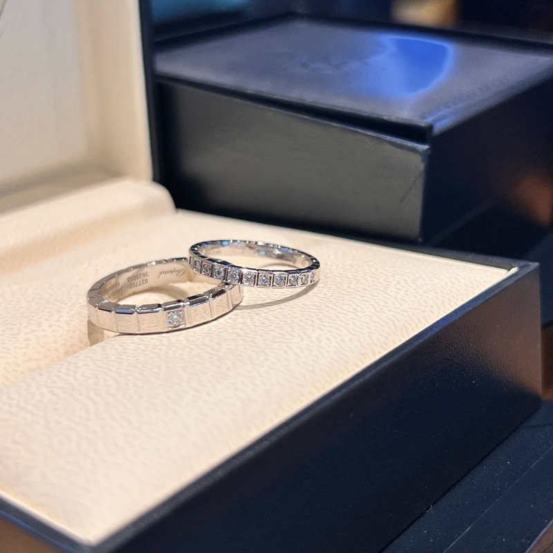 AVAB张凌赫同款小冰块戒指女小众设计钛钢情侣对戒轻奢高级感叠戴 - 图2