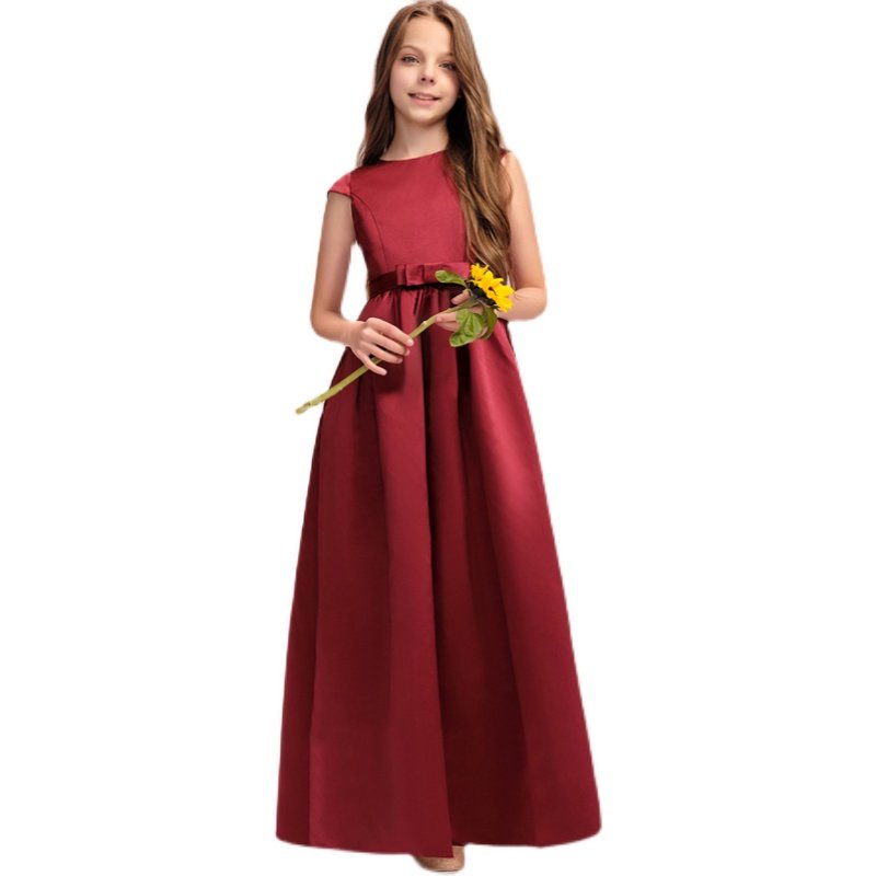 洋气酒红色黑色女童礼服钢琴小提琴演出服乐团合唱主持人春夏六一,淘宝优惠券,粉丝福利购,淘宝优惠卷