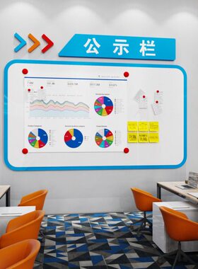 办公室宣传公告栏磁吸展示白板公司企业文化墙布置会议室墙面装饰