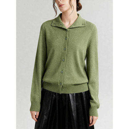 Basic House/百家好polo领纯色基础百搭绵羊毛毛衣女秋冬保暖上衣 - 图2