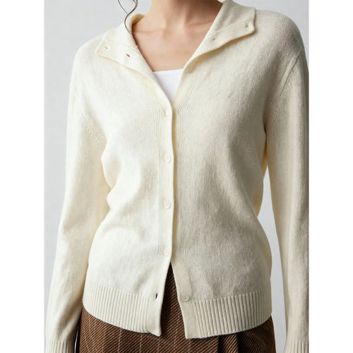 Basic House/百家好polo领纯色基础百搭绵羊毛毛衣女秋冬保暖上衣 - 图1