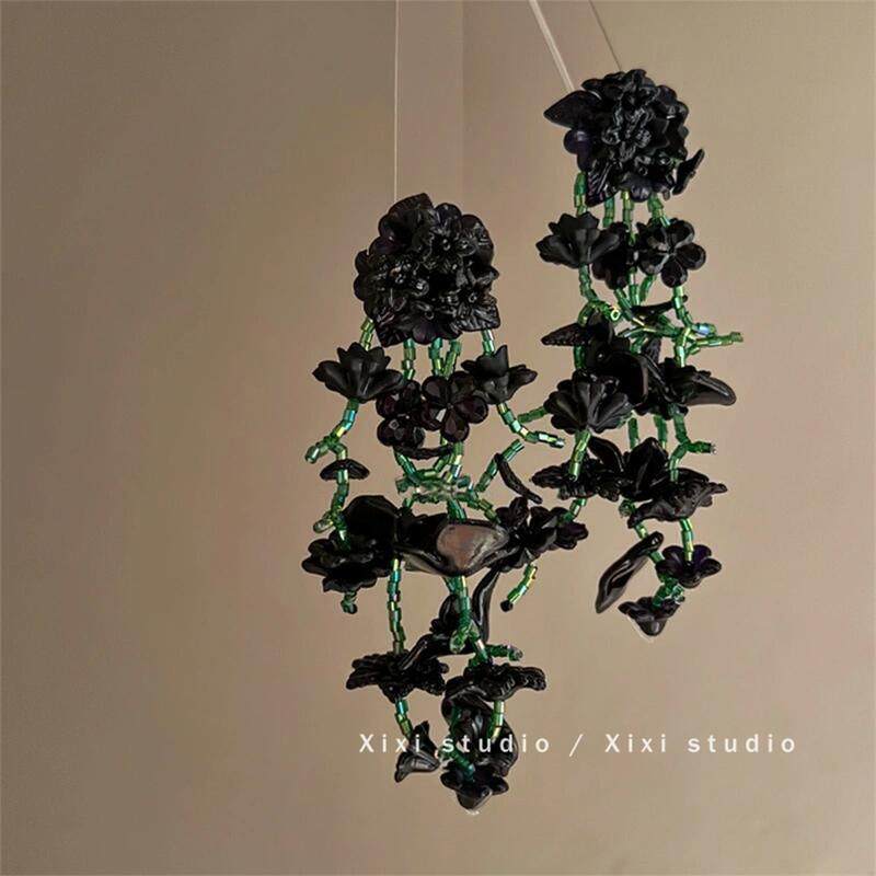 高冷千金！花朵流苏米珠耳环！森系创意耳坠小众银针盘发器耳饰品,淘宝优惠券,粉丝福利购,淘宝优惠卷