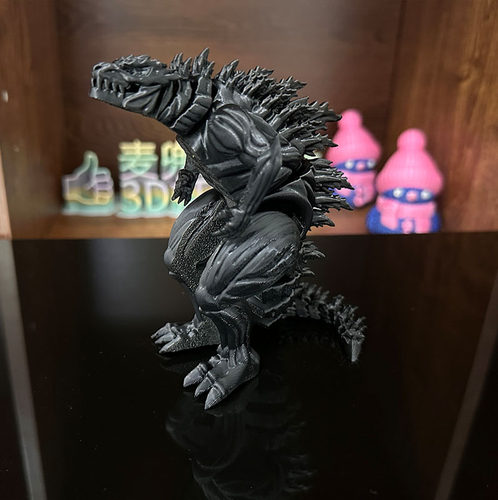 3d打印肌肉哥斯拉爆款玩具水晶关节可动翼龙怪兽模型摆件礼物装饰 - 图2