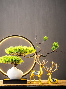 新中式茶室边角茶台几软装饰品民宿酒店样板间高端家具创禅意摆件