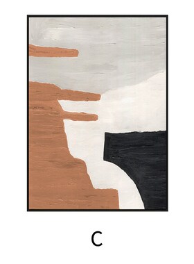 现代简约抽象装饰画橙色色彩油画客厅背景墙画大气壁画厂家
