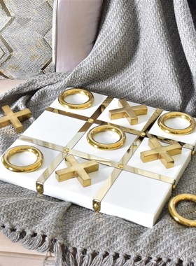 现代象棋棋盘别墅会所样板房书房客厅摆设工艺品