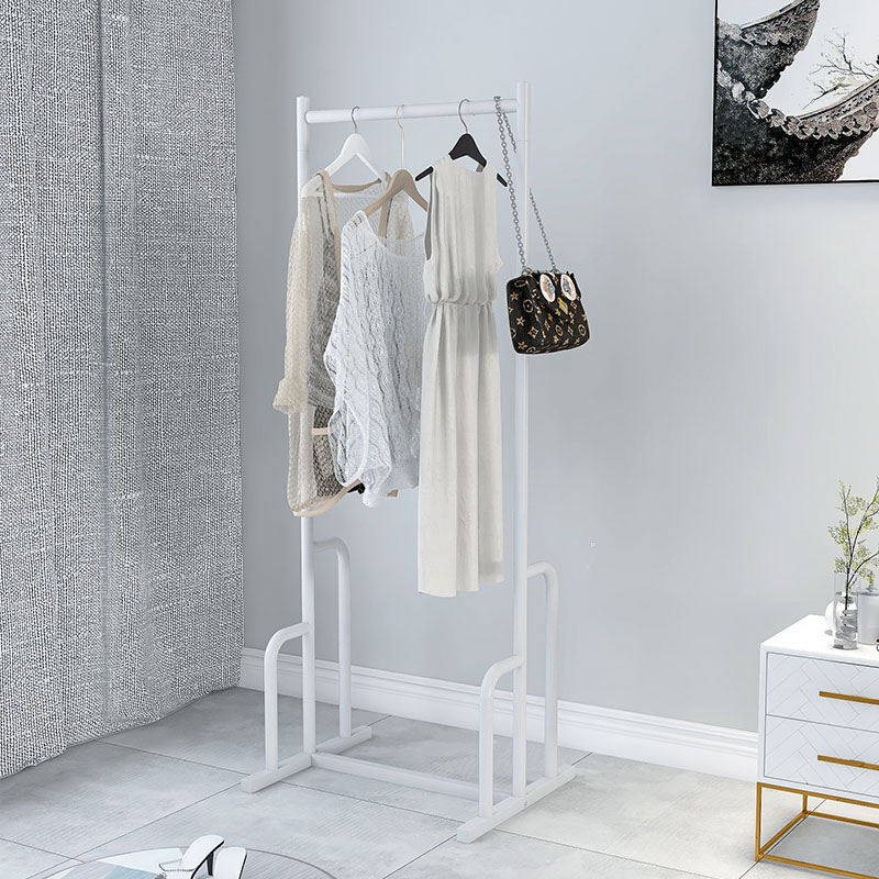 衣帽架落地卧室挂衣架简易家用衣服收纳阳台晒晾衣架子单杆式折叠 - 图3