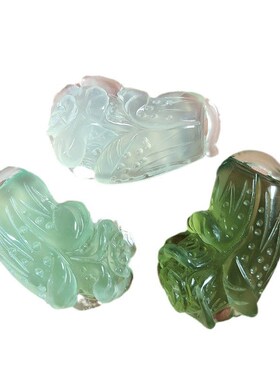 岫玉白菜挂件天然岫岩玉吊坠玉器挂E件手工雕刻配件厂家玉饰品