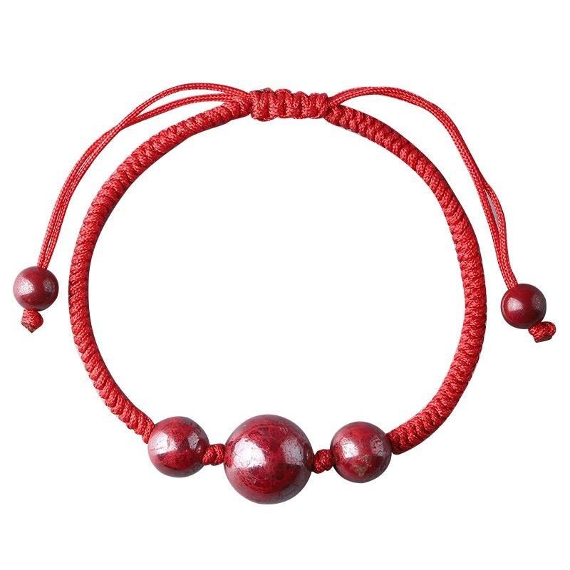 原石定制款天然原矿朱砂晶体砂原石红绳手链手工编织手绳本命年,淘宝优惠券,粉丝福利购,淘宝优惠卷