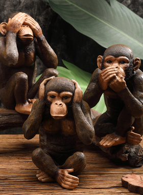 欧式动物装饰仿真大猩猩咖啡厅酒吧办公室复古怀旧树脂工艺品