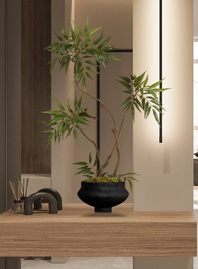 海虹雅林仿真花十大功劳室内客厅卧室桌面永生花假花绿植装饰摆件