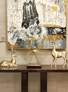 金色麋鹿装创意客厅酒柜装饰品欧式家居书柜样板间摆设礼品