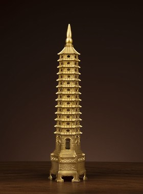 全铜文昌塔摆件办公室客厅13层文昌塔摆件书房装饰工艺品黄铜送礼