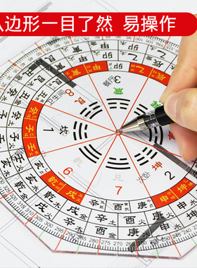 二十四山三合五行立极尺测量定位立极规八边形户型图罗盘