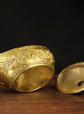 铜开盖元宝摆件 铜元宝摆件