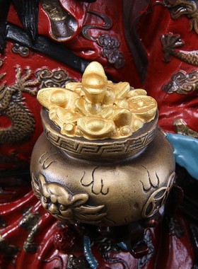 纯铜武财神赵公明神像供奉招财摆件骑虎赵元帅五路财神爷开业礼品