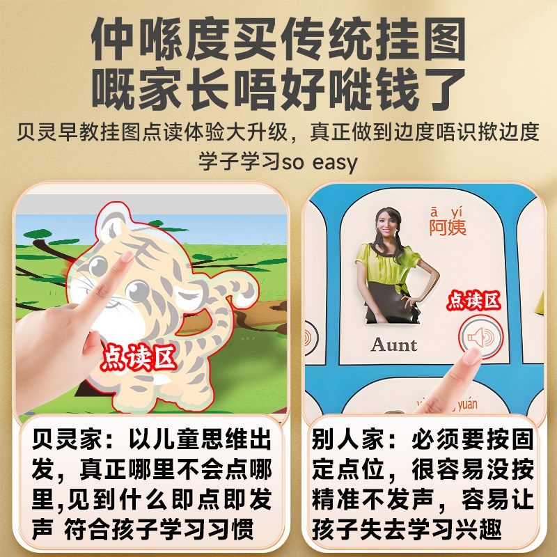 中英粤三语早教有声挂图儿童发声启蒙认知字母表墙贴宝宝益智玩具,淘宝优惠券,粉丝福利购,淘宝优惠卷