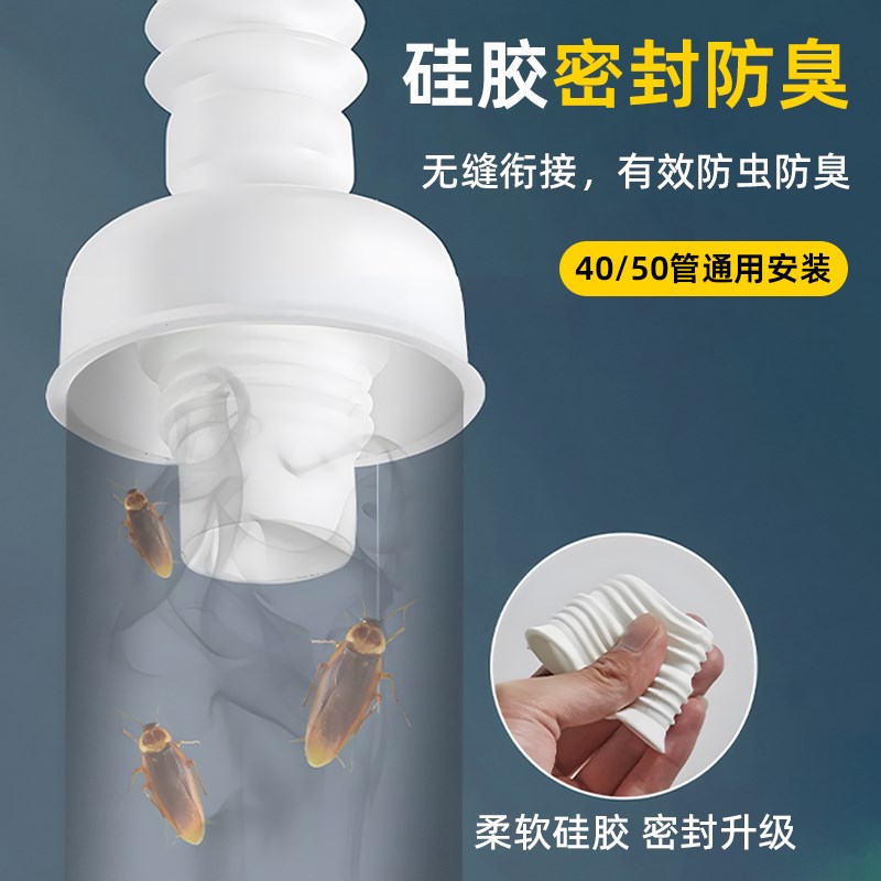 郎奇卫生间洗脸盆铜按压弹跳防臭防堵墙排下水器洗手盆下水管装 - 图2