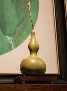 铜制葫芦创意家居天然财葫芦铜摆设办公室酒柜书房装饰品