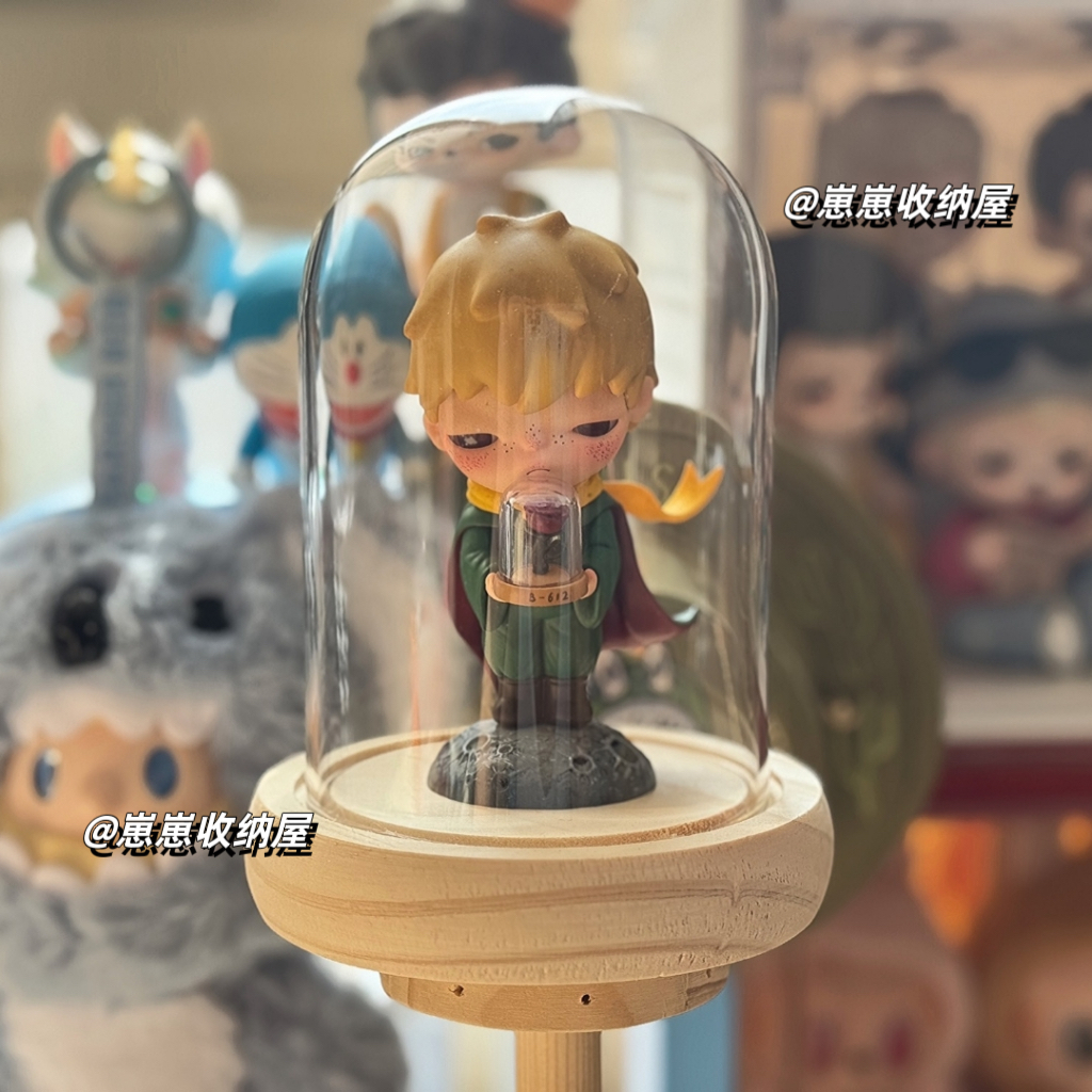 Bubble Mart Ono Little Prince rose blind box hand-held storage box landscaping display box glass cover dust-proof box