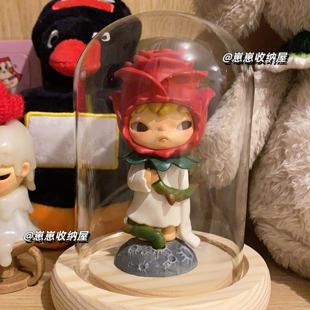 Bubble Mart Ono Little Prince rose blind box hand-held storage box landscaping display box glass cover dust-proof box