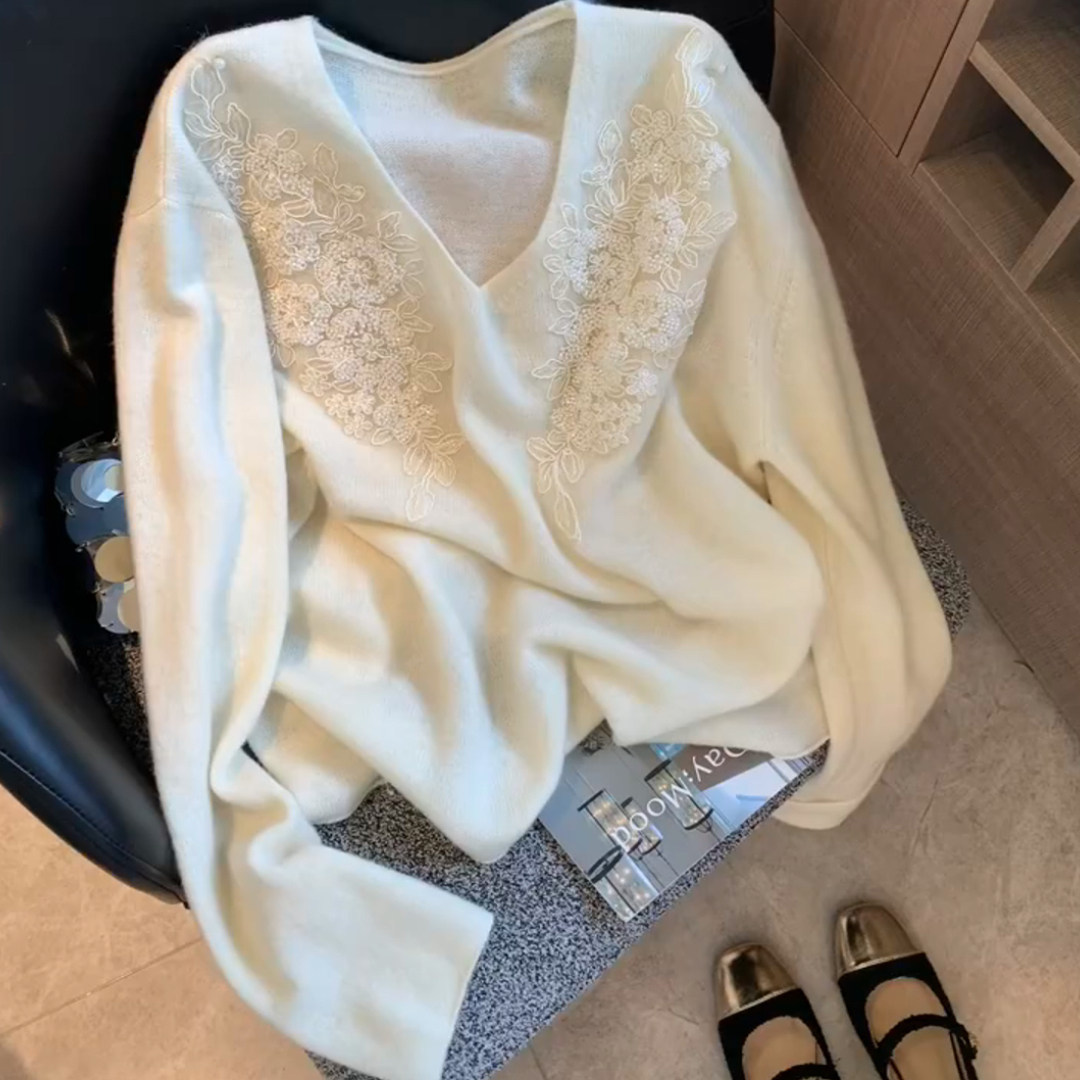 法式复古轻奢低调奢华提花刺绣针织衫2025秋季洋气时髦独特毛衣女,淘宝优惠券,粉丝福利购,淘宝优惠卷