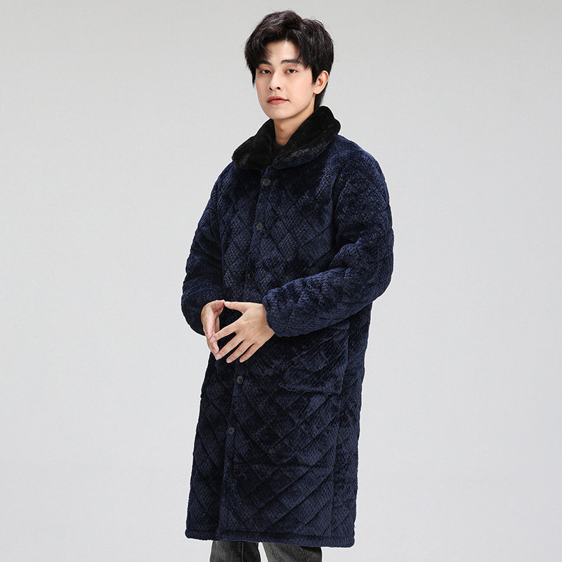 冬季加厚加绒男士长款罩衣加棉外棉衣三层加厚保暖工作服家居服,淘宝优惠券,粉丝福利购,淘宝优惠卷