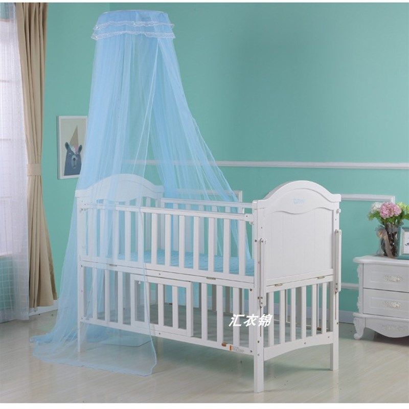 婴儿蚊帐小床宫廷蚊帐圆顶开门式儿童床专用蒙古包带支架可伸缩夏,淘宝优惠券,粉丝福利购,淘宝优惠卷