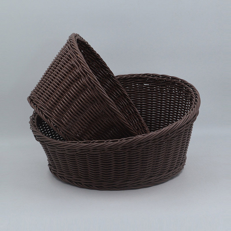 斜口圆形水果篮 收纳筐 商场超市零食面包手工藤编桌面收纳篮子,淘宝优惠券,粉丝福利购,淘宝优惠卷