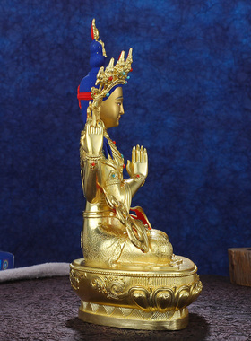 四臂观音佛像摆件纯铜精工全鎏金5寸7寸10寸密宗供奉观音菩萨佛像