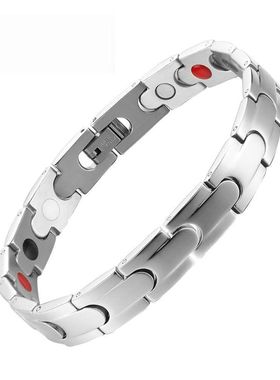 钛钢手链磁疗感钢不掉色