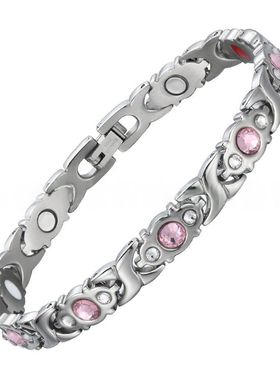 不锈钢钛设计钢水晶手链