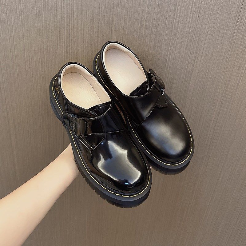 fenimore黑色厚底乐福鞋女2024新款马丁增高百搭单鞋英伦风小皮鞋,淘宝优惠券,粉丝福利购,淘宝优惠卷