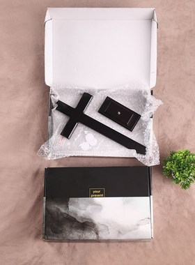 实木十字架摆台原木色桌面摆件挂墙壁挂装饰品家V居饰品小礼物品