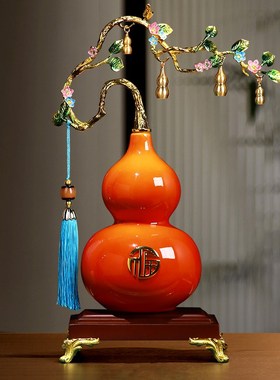 五福临门新中式葫芦摆件高端轻奢大气客厅玄关酒柜T高级感装饰礼