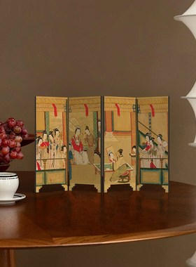 汉宫春晓图唐宋屏风桌面x摆件装饰画中古风电视柜高级感摆画