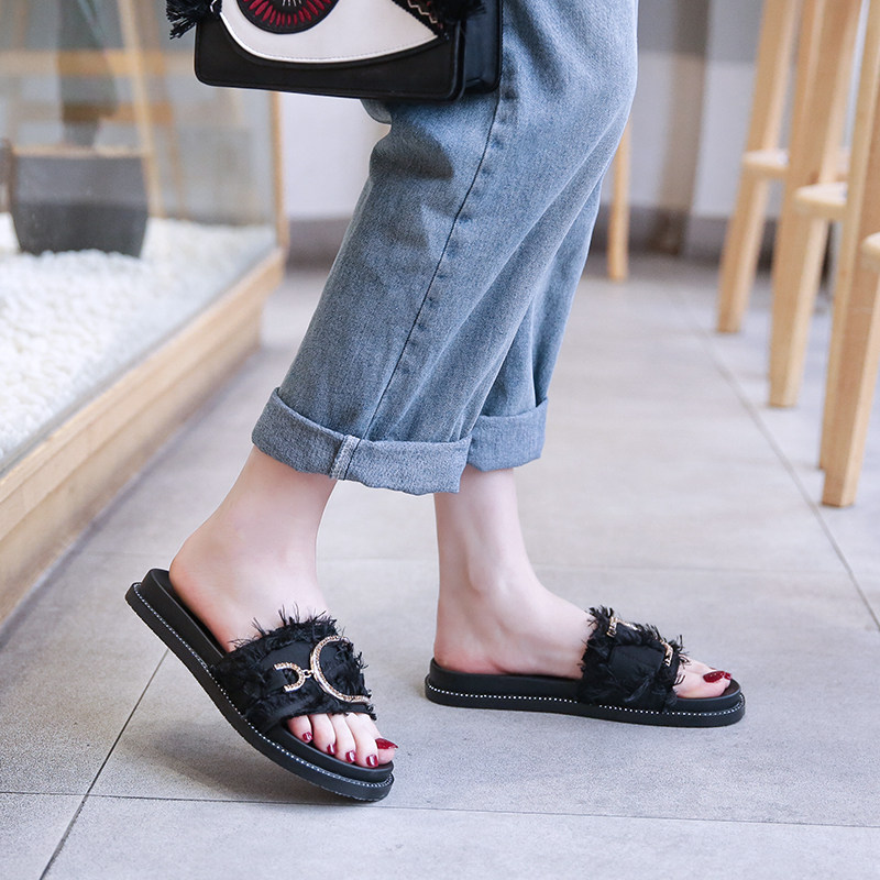 大码拖鞋女41一43外穿时尚女夏潮百搭脚宽脚肥厚底沙滩鞋一字拖40,淘宝优惠券,粉丝福利购,淘宝优惠卷