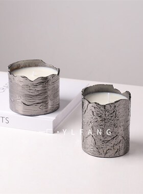 一匚现代轻奢树纹金属香薰蜡烛摆件 样板间售楼部民宿玄关装饰品