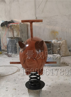 可定做玻璃钢旋i转木马儿童玩具摇摇车摆件室内外小孩坐骑道具雕