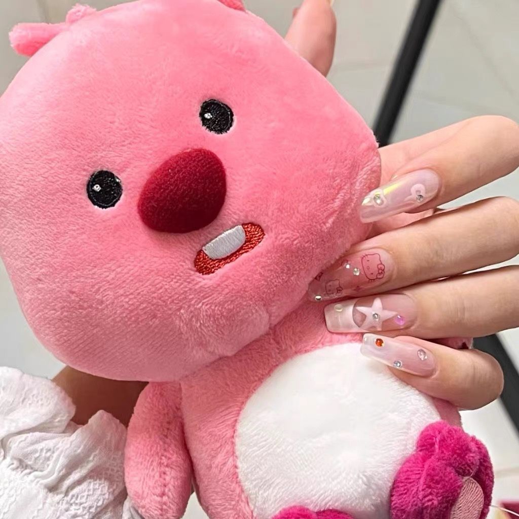 可爱kitty猫穿戴甲片2025新款甜酷长T美甲手工显白假指甲贴片10片 - 图1