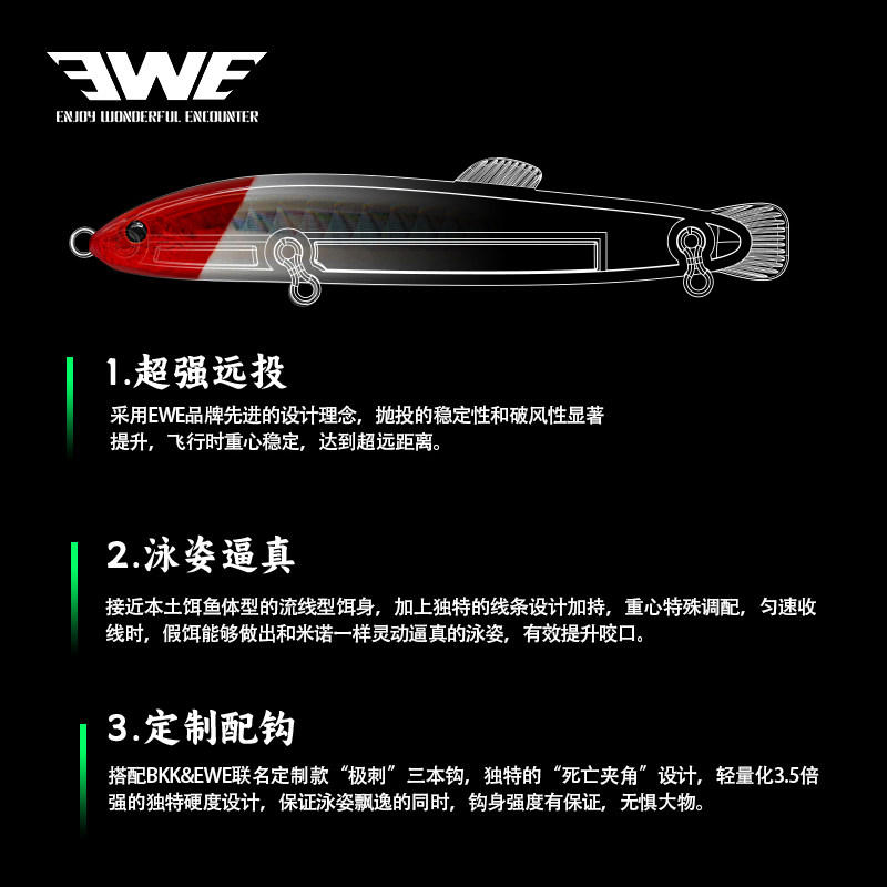 新款EWE美夏鳅哥沉水铅笔仿生泥鳅硬饵远投颤沉翘嘴鱤鱼路亚假饵,淘宝优惠券,粉丝福利购,淘宝优惠卷