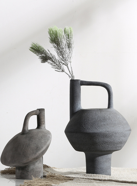 复古做旧日式侘寂风摆件陶瓷工艺饰品样板间客厅桌面新中式装饰品