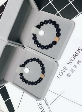 小众设计情侣手链一对情侣款风个性闺蜜简约冷淡风蓝砂石星空手串