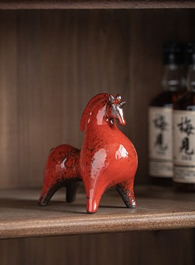 陶瓷小号唐马国风摆件创意家居客厅办公桌面招财马到成功装饰摆设