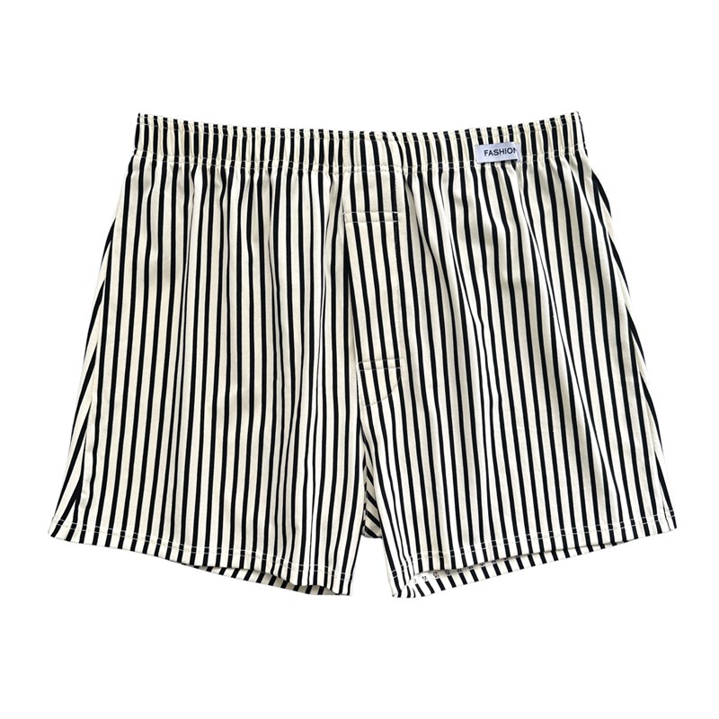 条纹阿罗裤男士纯棉居家宽松大码内裤夏透气清爽学生短裤衩平角裤 - 图3
