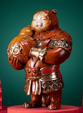 朱炳仁铜虎将之禄爷家居工艺装饰品客厅摆件虎年摆件