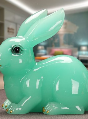 卡通可爱玉兔新年摆件客厅电视酒柜家居装饰品乔迁生日礼品吉祥物