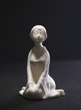 创意办公室摆件新中式陶瓷人物客厅书房装饰摆设品家居软装工艺品