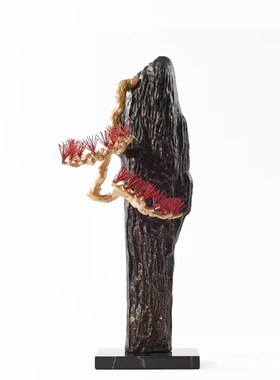 新中式落地假风景摆件样板房售楼处书房别墅禅意玄关工艺装饰摆设