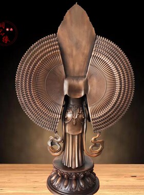 千手观音菩萨  十一面千手观音佛像居家供奉摆件 仿古紫铜佛像